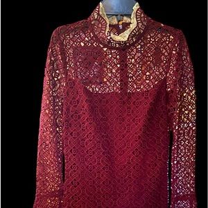 Mod Lacey burgundy dress 36/m